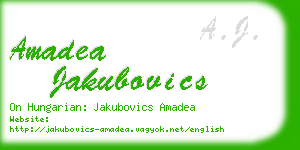 amadea jakubovics business card